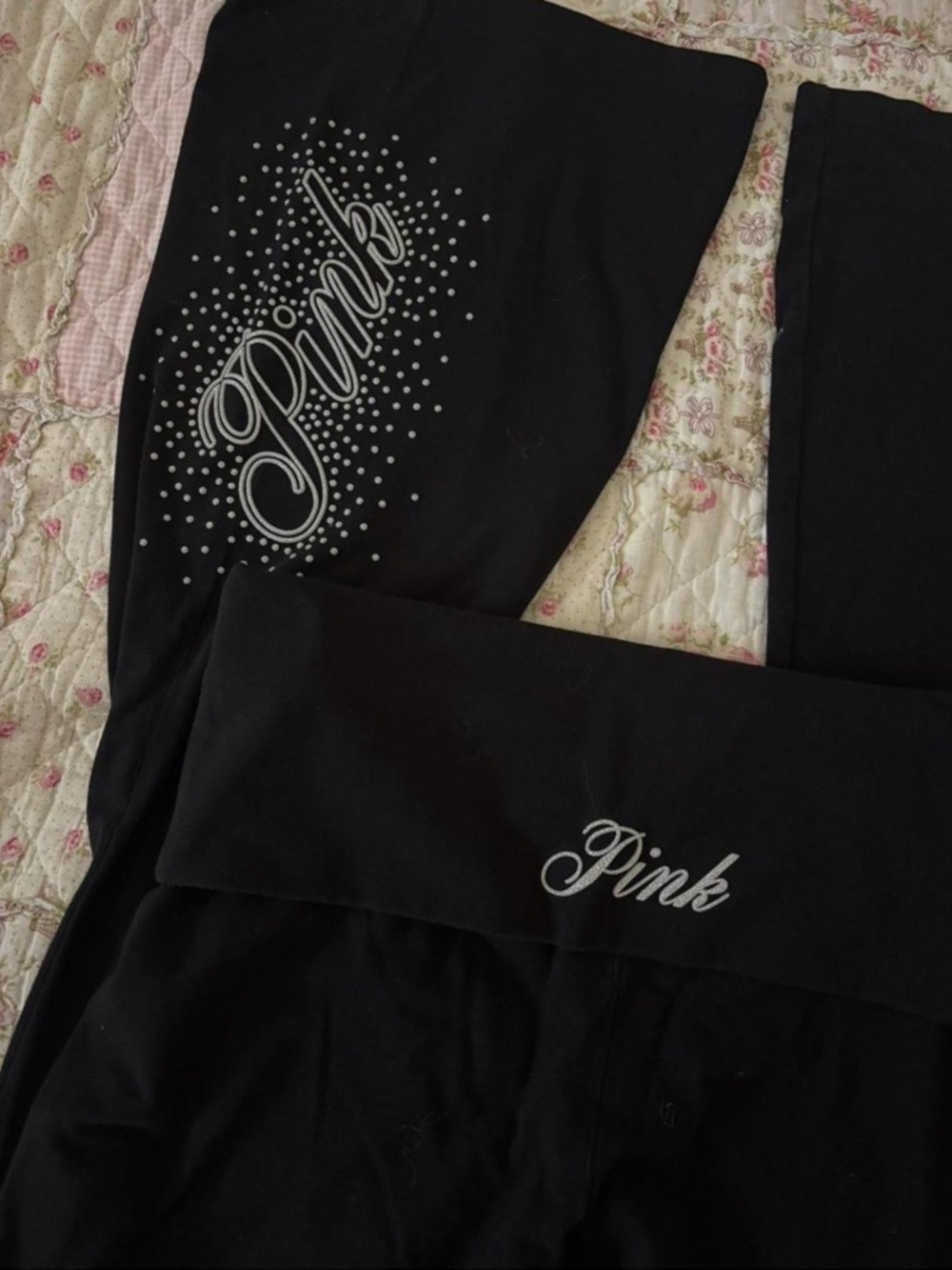 Victoria’s Secret Glitter Foldover Leggings Size Large